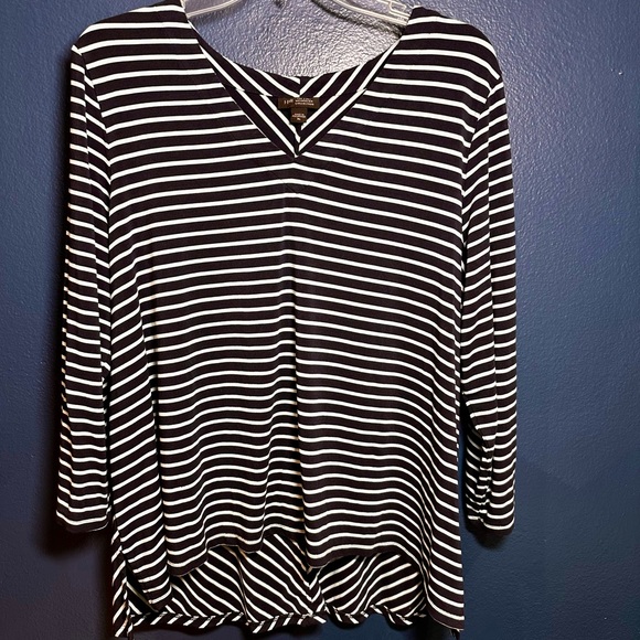 J. Jill Tops - J. Jill Navy and White Striped Long Sleeve Top